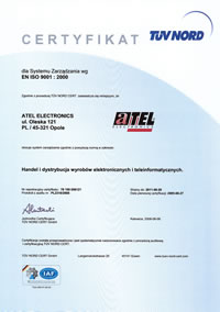 Certyfikat zgodno�ci z norm� DIN EN ISO 9001:2000