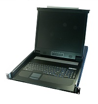 Konsola KVM LCD, 17", 1-portowy KVM, 1U, pojedyncza szyna (Oxca KLB-101) 