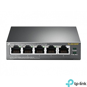 TP-Link TL-SG1005P, Switch niezarzdzalny, 5x 10/100/1000 RJ-45, PoE