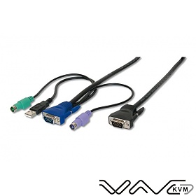 Przycze KVM, Wave KVM, combo (PS/2 + USB), 5,0 m