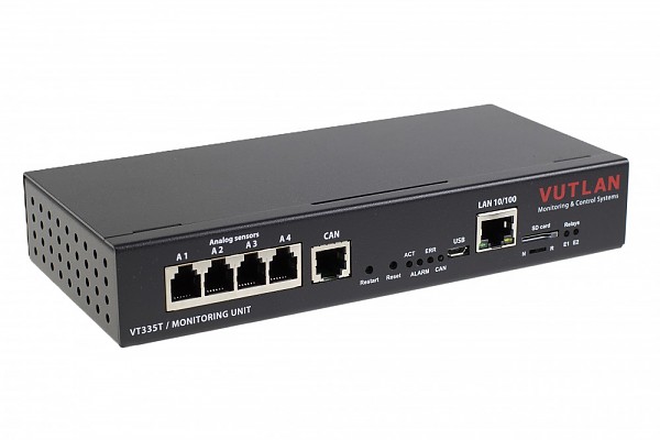 Vutlan VT335t, Kontroler IP MINI; 4x analog; 4x styki bezpotencjaowe; 1x CAN