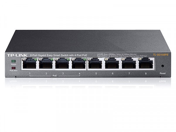 Switch inteligentny, 8x 10/100/1000 RJ-45, PoE, desktop (TP-Link TL-SG108PE) 