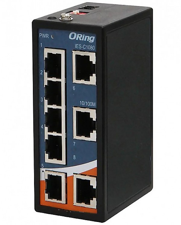 Unmanaged switch, 8x 10/100/1000 RJ-45 (ORing IGS-C1080) 