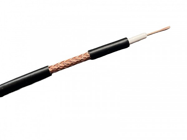 Coaxial cable, RG58 R-ALL, stranded wire, 100 m, black 