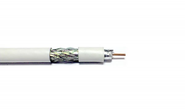 Kabel koncentryczny RG6 Cu, biay, 100m, Wave Cables