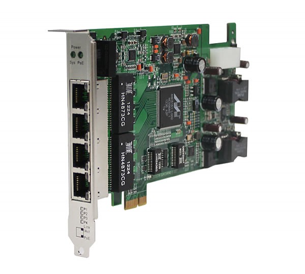 Switch niezarzdzalny na solot PCIe, 4x 10/100/1000 PoE RJ-45 (ORing IGPCS-E140) 