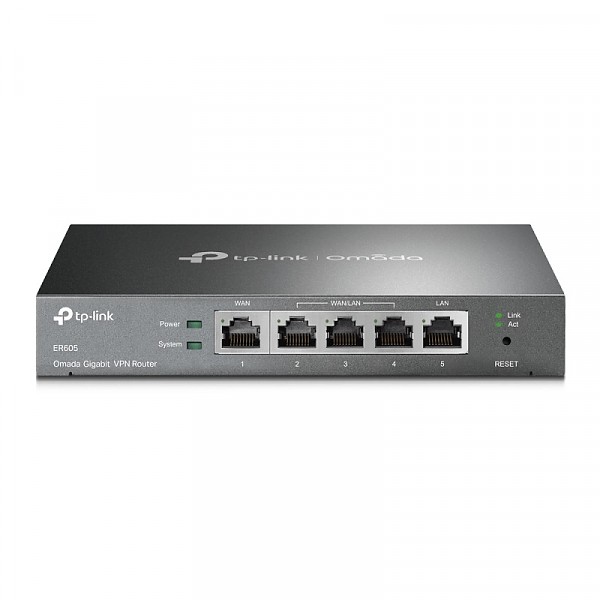Gigabitowy router VPN Omada, 5x 10/100/1000 RJ-45, desktop (TP-Link TL-ER605 (TL-R605)) 