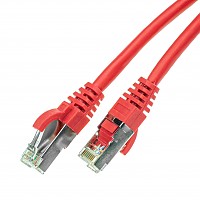 Patchcord S/FTP-K6A (PiMF); 7,0 m; czerwony