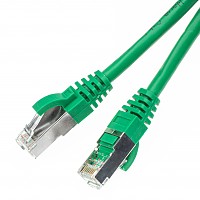 Patchcord S/FTP-K6A (PiMF); 3,0 m; zielony