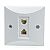 Puszka podtynkowa GTPP-2/4 z dwoma zczami eskimi 6p4c, do puszki &#248;60 mm, (z apkami)