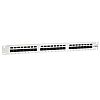 Patch panel 24-portowy, UTP, kat. 5e, 1U, 19", zcza typu Krone, uchwyty na kabel