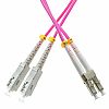 Patchcord SC/UPC-LC/UPC, MM, 50/125, dupleks, włókno OM4, 0,5 m