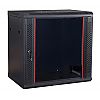 Szafa rack 12U, wisząca, 19", 440mm gł., drzwi szklane, czarna