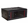 Szafa rack 4U, wisząca, 19", 450mm gł., drzwi szklane, czarna