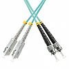 Patchcord SC/UPC-ST/UPC, MM, 50/125, dupleks, włókno OM3, 2 m