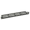 Patch panel 24-portowy, keystone, 1U, 19", bez gniazd, uchwyty na kabel