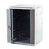 Szafa rack 15U, 19", wisząca, 540mm gł., drzwi szklane, dwusekcyjna