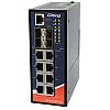 Switch zarzdzalny, 8x 10/1000 RJ-45 PoE + 4 sloty SFP / RJ-45, O/Open-Ring <30ms, obudowa slim (ORing IGPS-9084GP-LA)