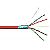 Kabel skrętka FTP (F/UTP), kat6, wewnętrzny, czerwony, LSOH/LSZH, 4x2x26 AWG, 305m, linka