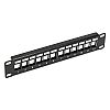 Patch panel 12-portowy, keystone, 1U, 10", bez gniazd