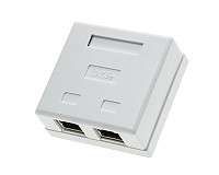 Ekranowana puszka natynkowa, kat. 5e, 2x RJ-45