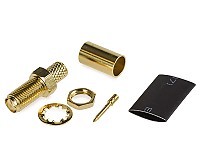 Złącze żeńskie SMA RP (Reverse Pin), zaciskane na przewód H155