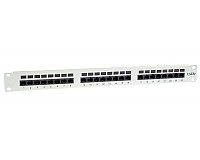 Patch panel 24-portowy, UTP, kat. 5e, 1U, 19", złącza typu Krone, uchwyty na kabel