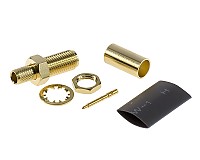 Złącze żeńskie SMA RP (Reverse Pin), zaciskane na przewód RG58