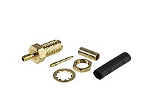 Złącze żeńskie SMA RP (Reverse Pin), zaciskane na przewód RG174