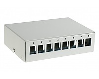 Patch panel na szynę DIN 8-portowy, keystone, bez gniazd