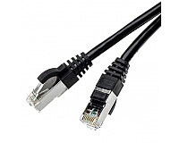 Patchcord S/FTP-K6A (PiMF); 10,0 m; czarny