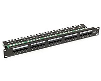 Patch panel 25-portowy, UTP, kat. 3, 1U, 19", złącza typu Krone 8p4c