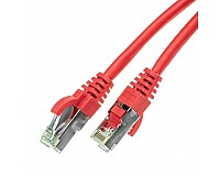 Patchcord S/FTP-K6A (PiMF); 0,25 m; czerwony; LSOH/LSZH