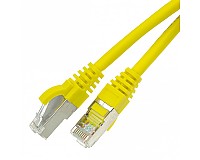 Patchcord S/FTP-K6A (PiMF); 0,25 m; żółty; LSOH/LSZH