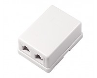 Puszka natynkowa PN6-4 z dwoma złączami żeńskimi 6p4c (midi podwójna)