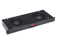 Panel wentylacyjny 1U 19", podwójny, z elektronicznym termostatem