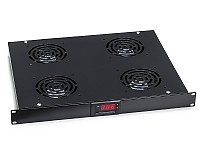 Panel wentylacyjny 1U 19", poczwórny, z elektronicznym termostatem