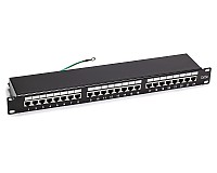 Patch panel 24-portowy, STP, kat. 5e, 1U, 19", złącza typu Krone