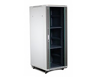 Szafa stojąca 32U 19", 1560x600x800 mm (wys,szer,gł), drzwi szklane