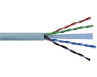 Przewód U/UTP Wave Cables, kat.6, wewnętrzny, szary, LSOH/LSZH, 4x2x23 AWG, Cu, 305 m, drut