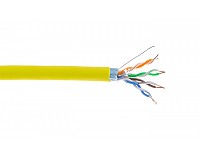Przewód F/UTP Wave Cables, kat.5E, wewnętrzny, żółty, LSOH/LSZH, 4x2x24 AWG, Cu, 305 m, drut