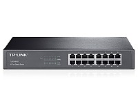 Switch niezarządzalny, 16x 10/100/1000 RJ-45, 11,6" z uchwytami na 19" (TP-Link TL-SG1016D)