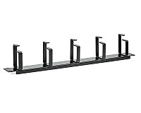 Organizator kabli 1U, uchwyty metal, czarny