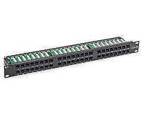 Patch panel 48-portowy, UTP, kat. 5e, 1U, 19", złącza typu IDC 110