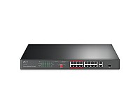 Switch niezarządzalny, 16x 10/100 RJ-45, 2x 10/100/1000 RJ-45, 1x SFP, PoE+ (TP-Link TL-SL1218P)