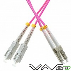 Patchcord SC/UPC-LC/UPC, MM, 50/125, dupleks, włókno OM4, 0,5 m
