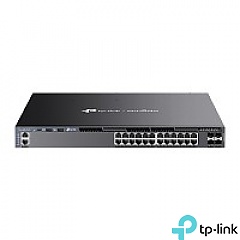 Switch zarządzalny, 24x 10/100/1000 RJ-45, 4x slot SFP+ 10G, PoE+, 19" (TP-Link SG6428XHP)