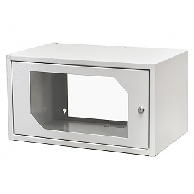 Szafa rack 6U, wisząca, 19", 350mm gł., drzwi szklane