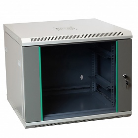 Szafa rack 9U, wisząca, 19", 600mm gł., drzwi szklane, do montażu