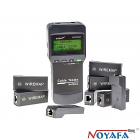 NOYAFA NF-8108M, Tester okablowania RJ-45 z zestawem 8 terminatorów, LCD